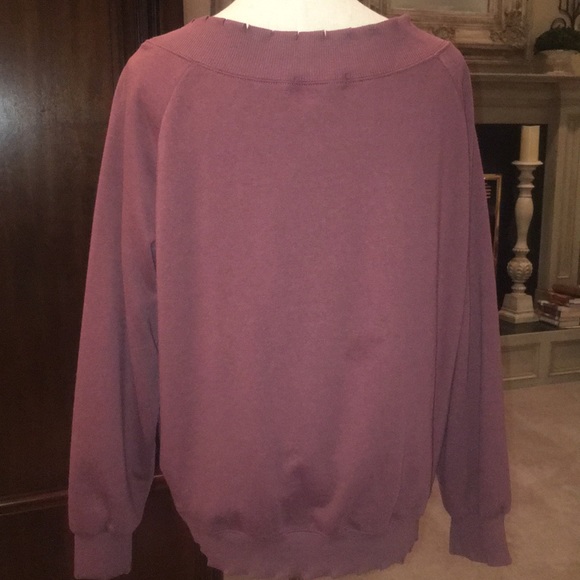Maroon distressed sweatshirt in beautiful burgundy - Picture 5 of 8